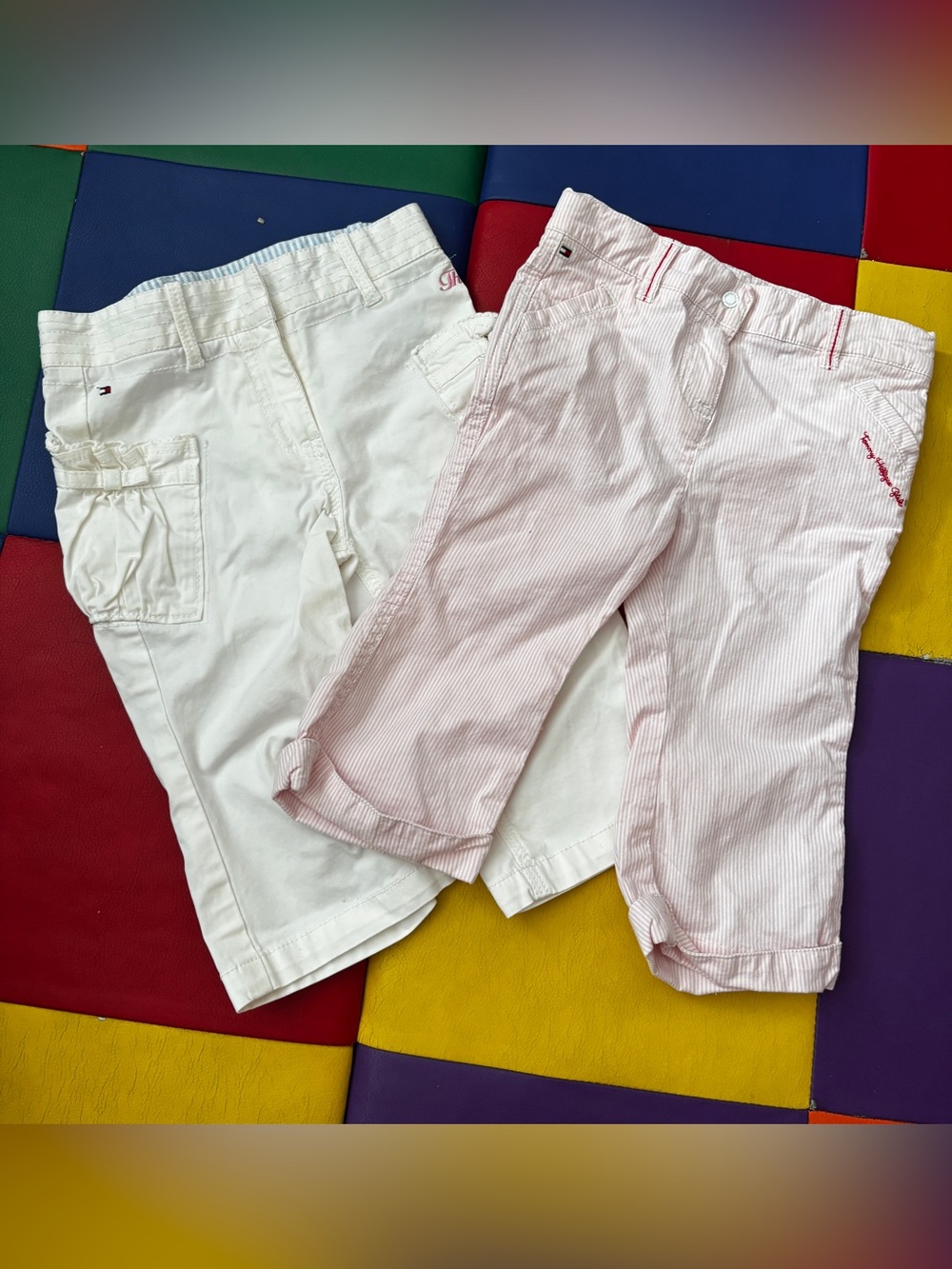 Tommy Hilfiger Kids White & Light Pink Striped pants bundle